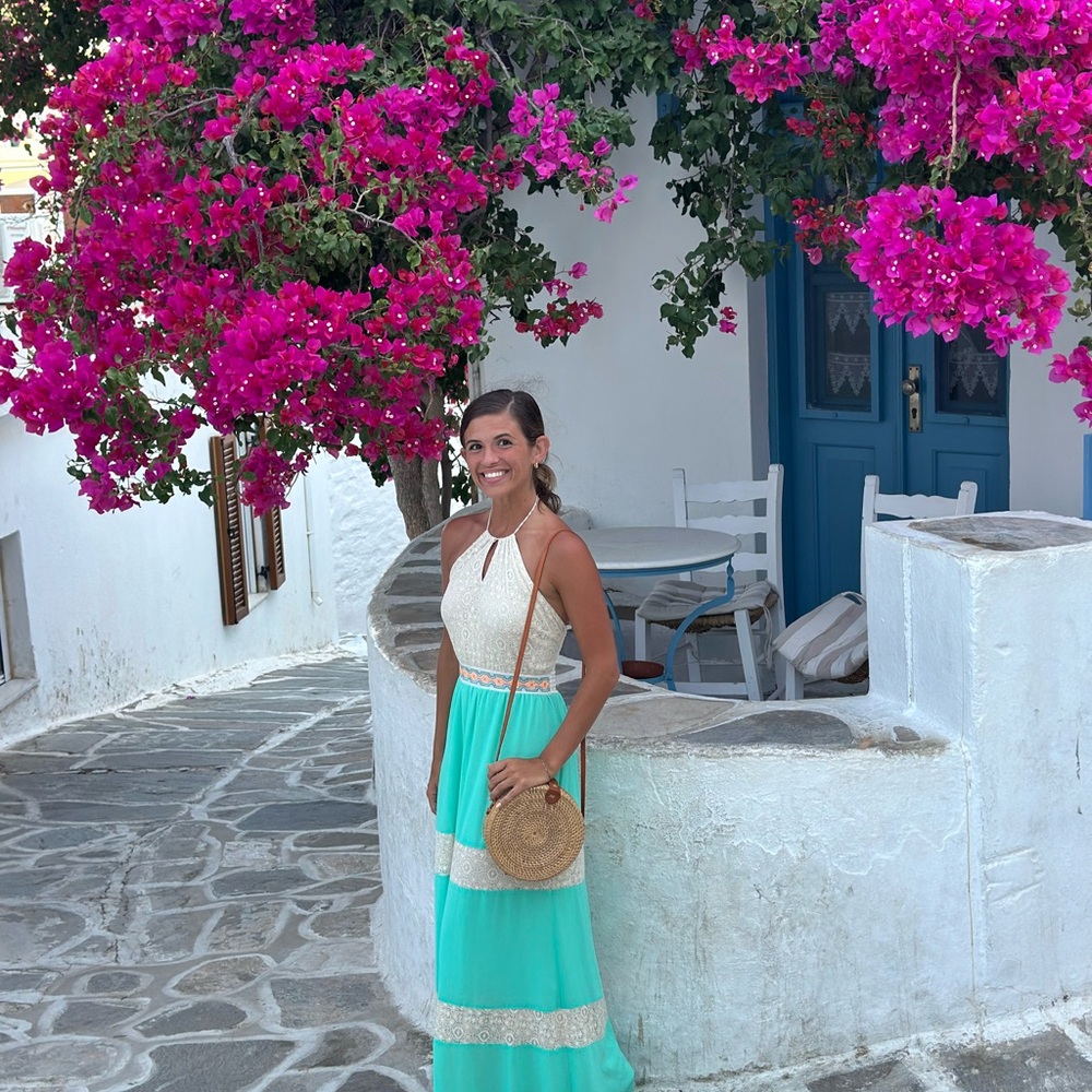 Flying Tomato Cream and Mint Maxi Dress